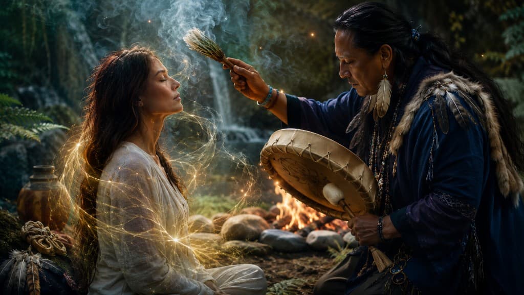 Ritual de terapia xamânica na natureza